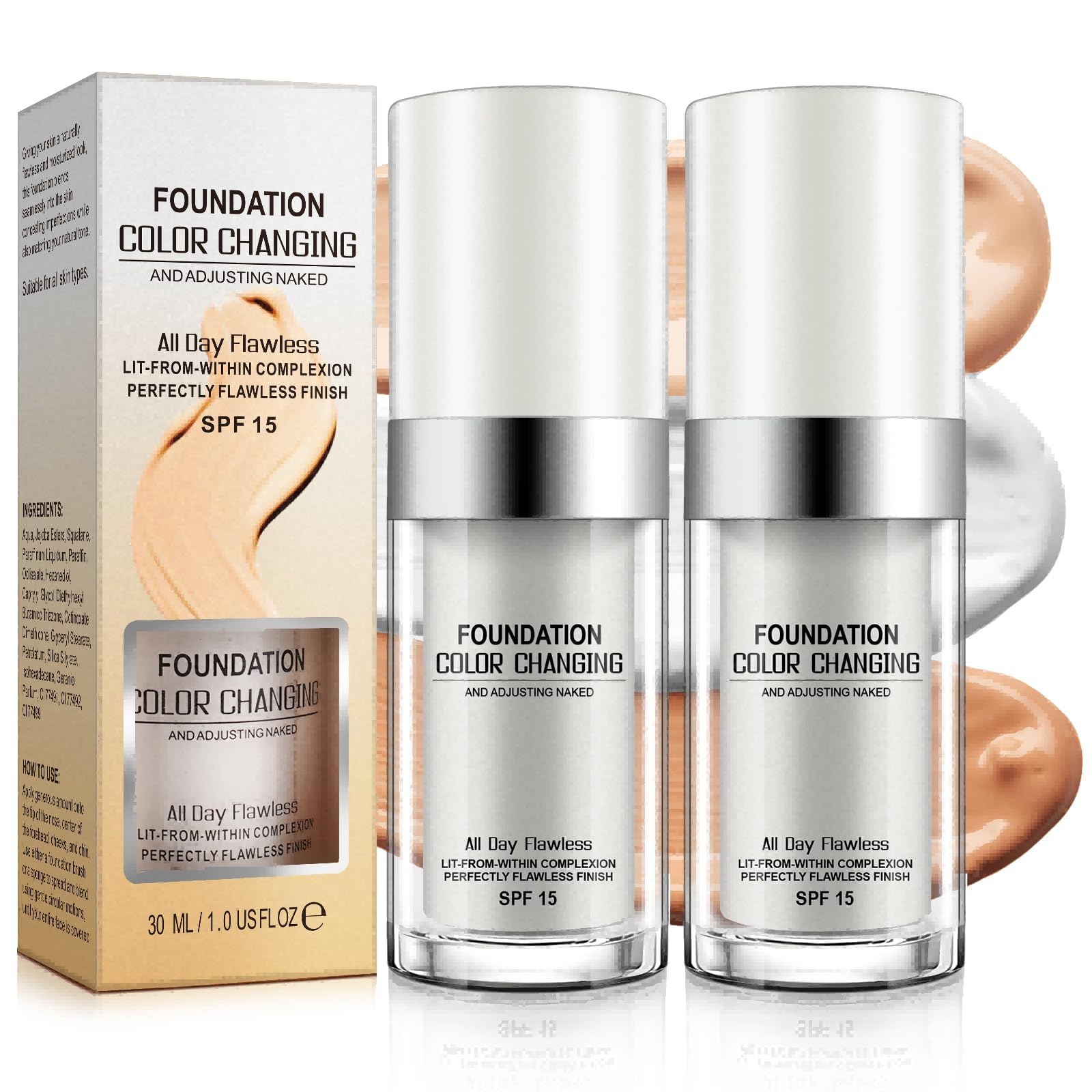 WLCTJIAYOU - bouteille fond de teint teinte changeante pour un fini naturel