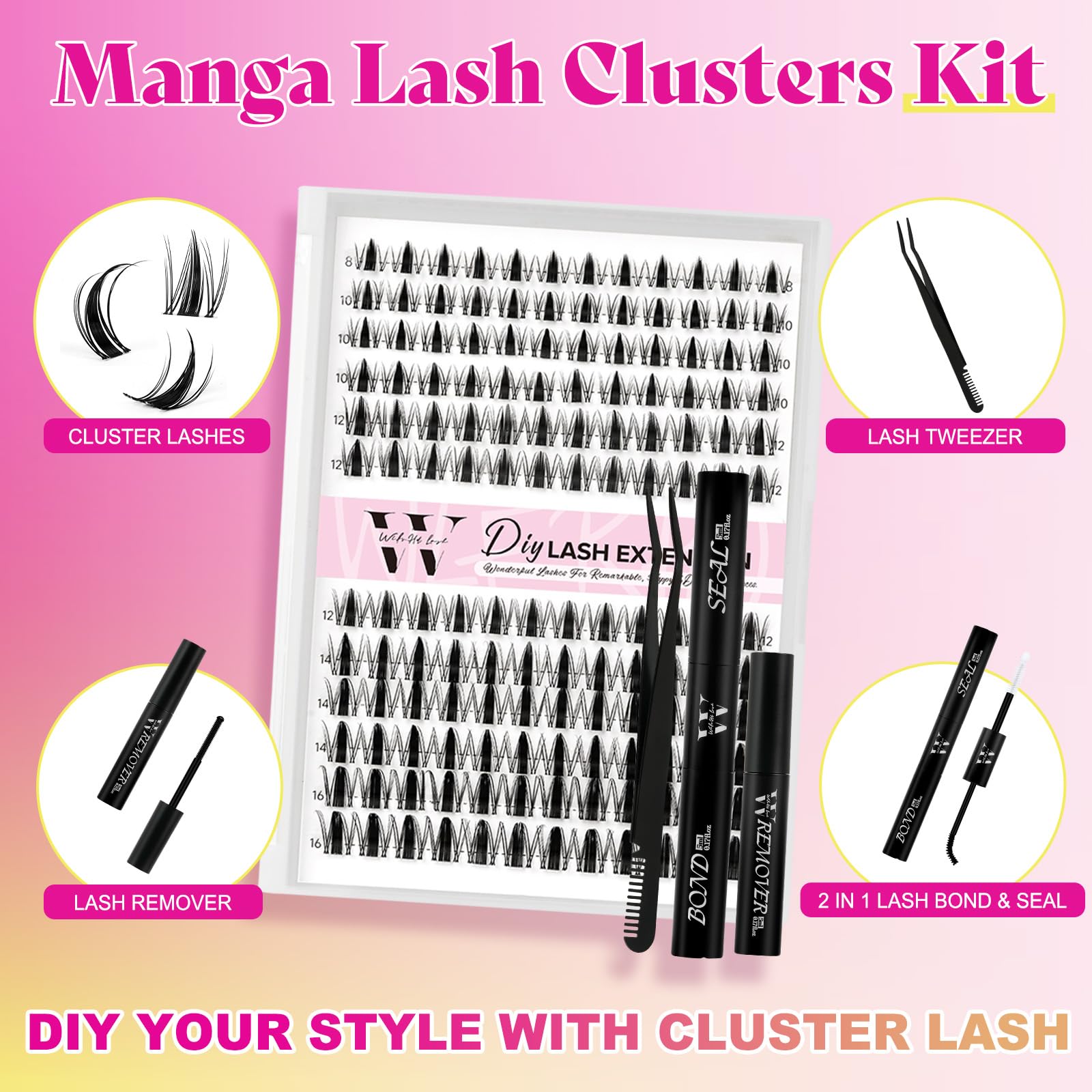 WLFRHD liant et scellant pour maintien durable des cils.