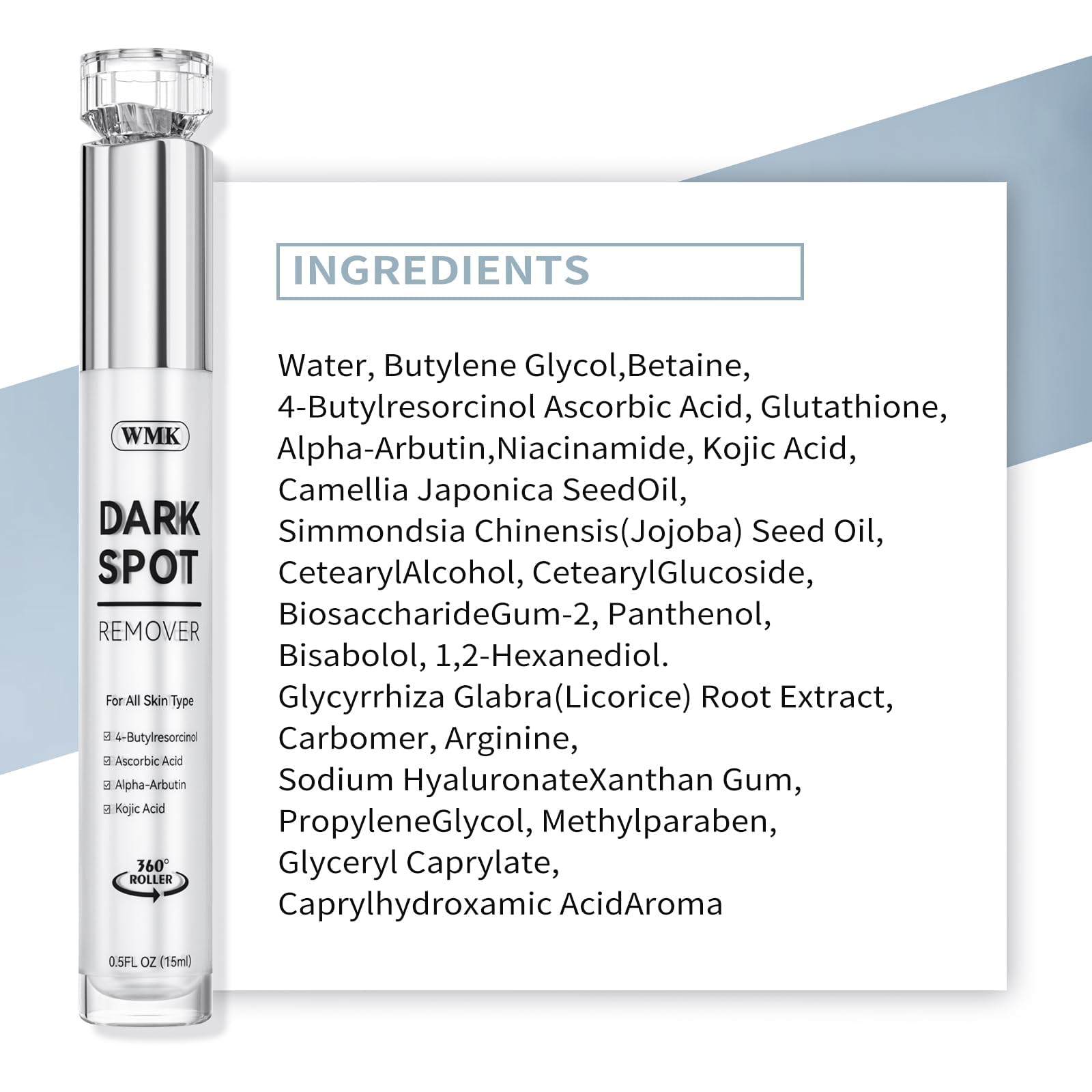 WMK Dark Spot Remover — emballage compact facilitant le transport et l’application quotidienne