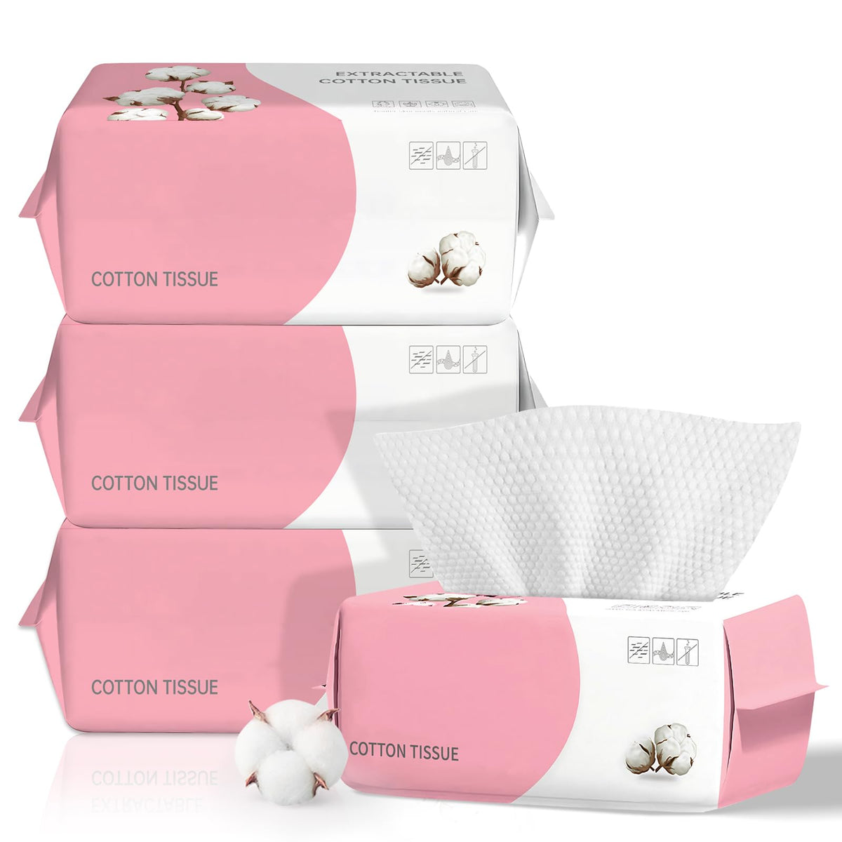WMQL tissu-visage jetable 100-count, douceur luxueuse et absorption efficace pour le nettoyage quotidien.