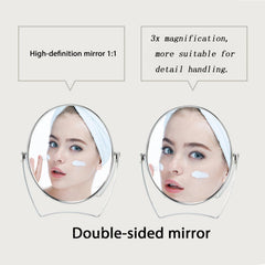 Miroir WMugthome 6 pouces avec poignée, vue large pour un maquillage précis.