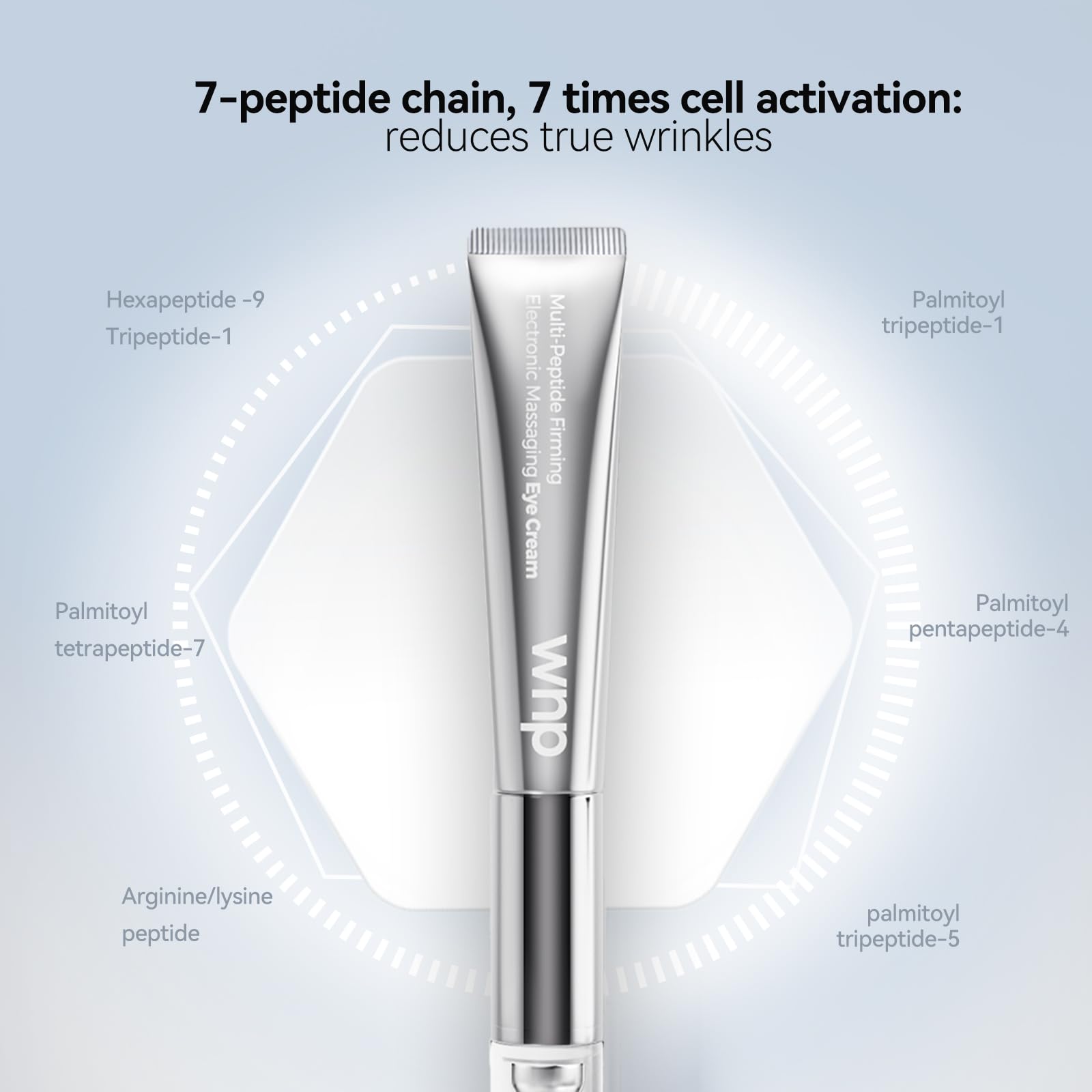 WNP Eye Cream boosts absorption with gentle micro vibration action.