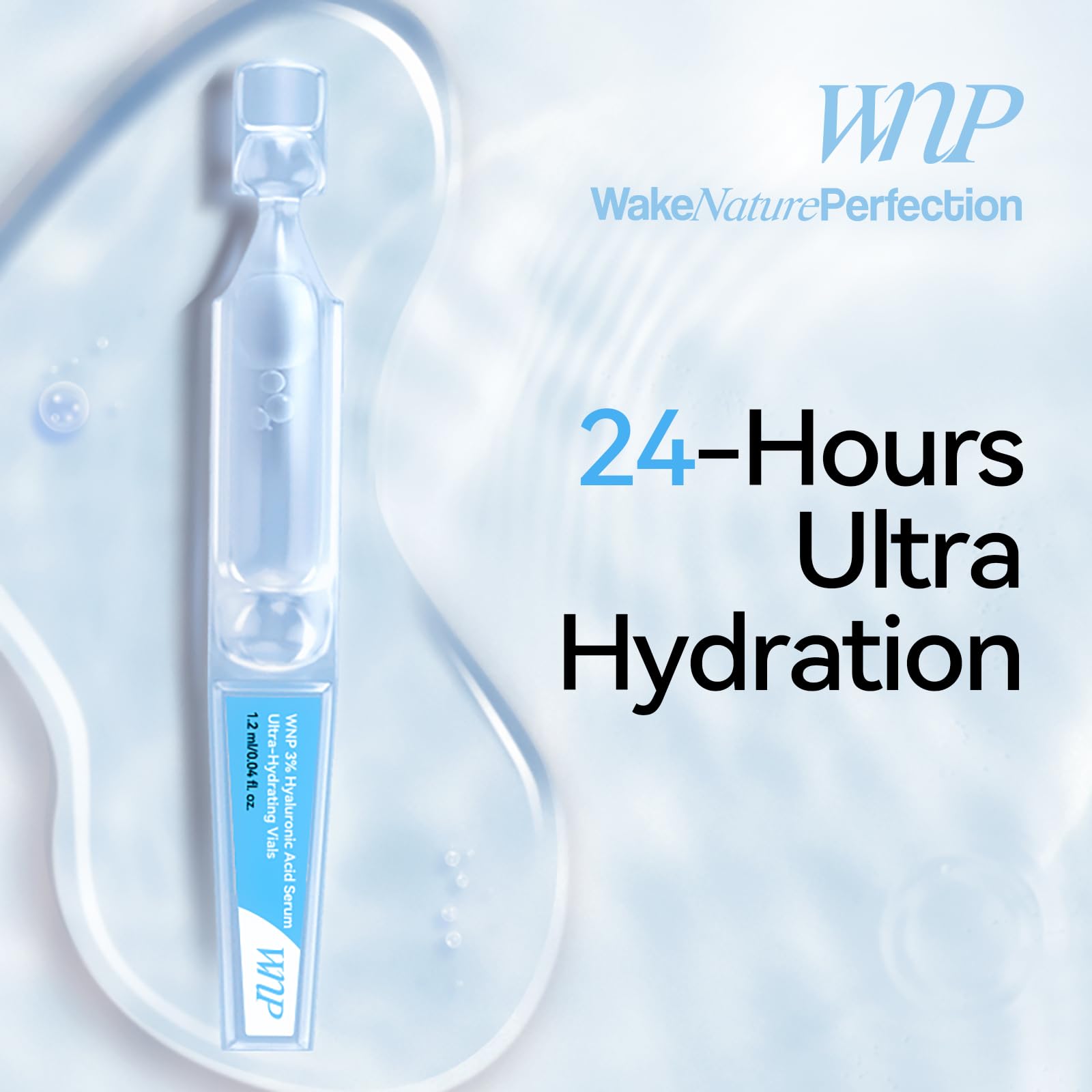 Capsule huile-urgence WNP Set, réparation et élasticité visibles sur peau hydratée.