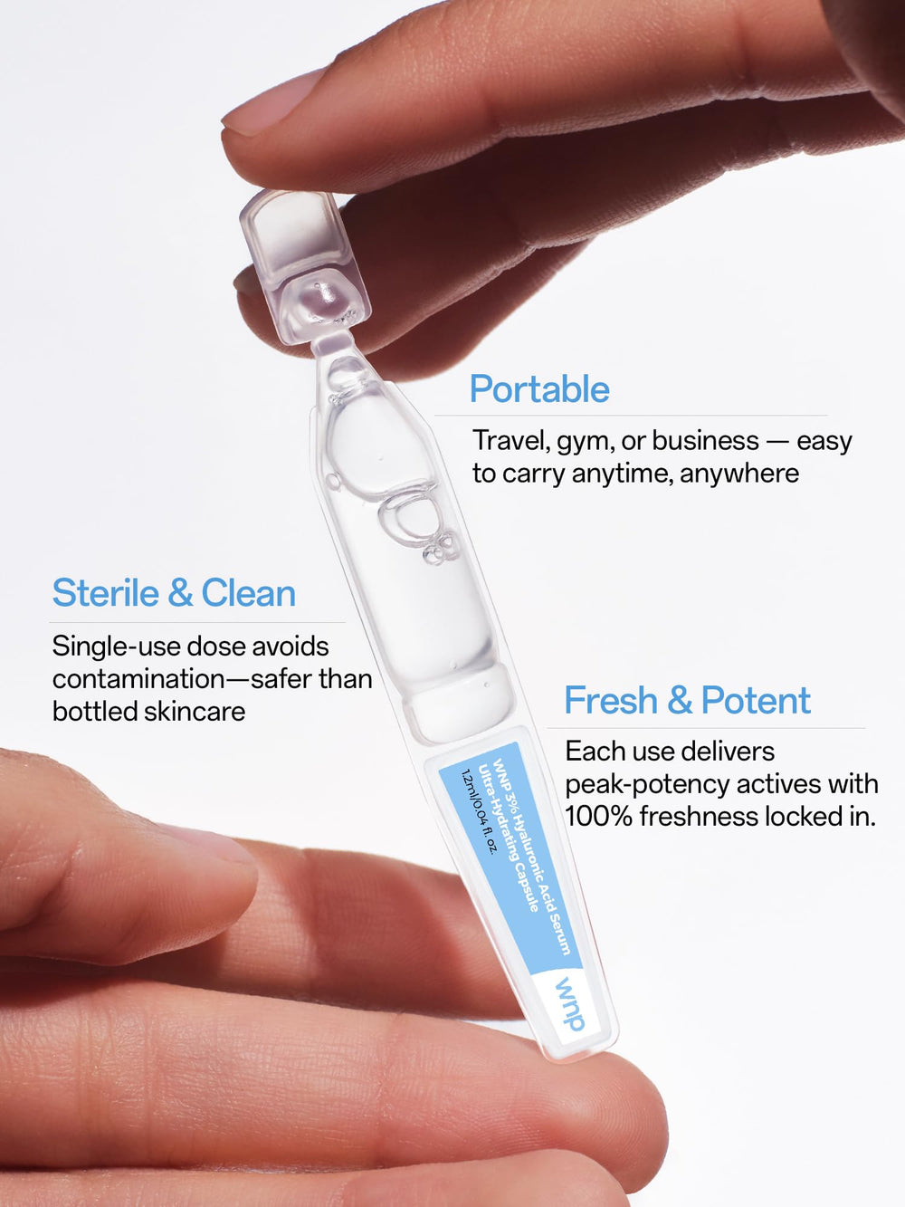 Emballage sans conservateurs grâce au système Blow-Fill-Seal WNP.