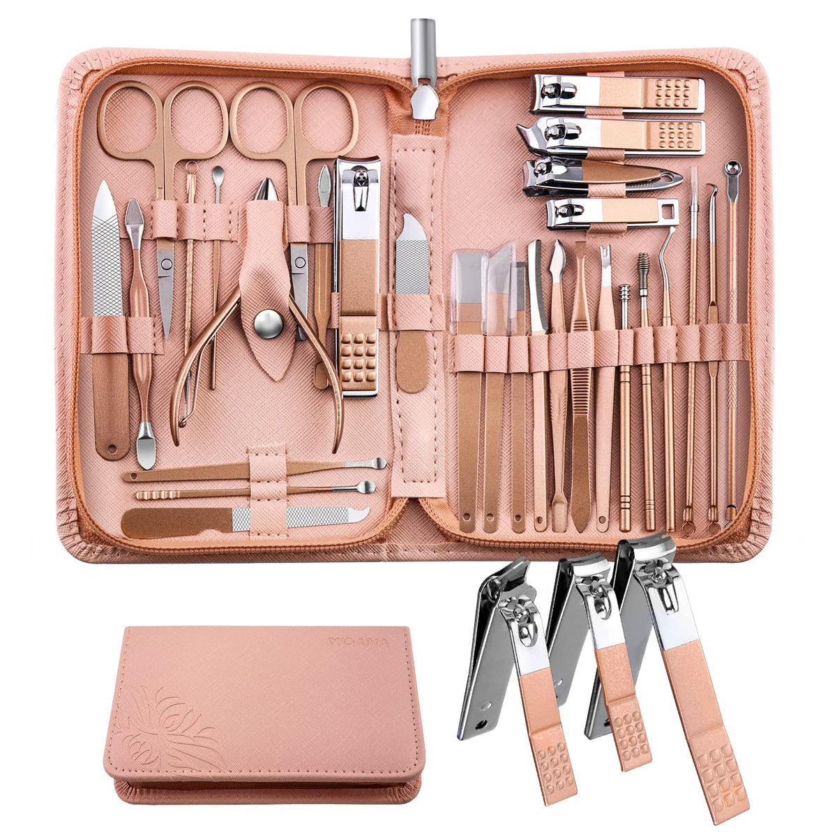 WOAMA ensemble-manucure-pédicure-30-en-1 : coffret professionnel pour soins des ongles à domicile.