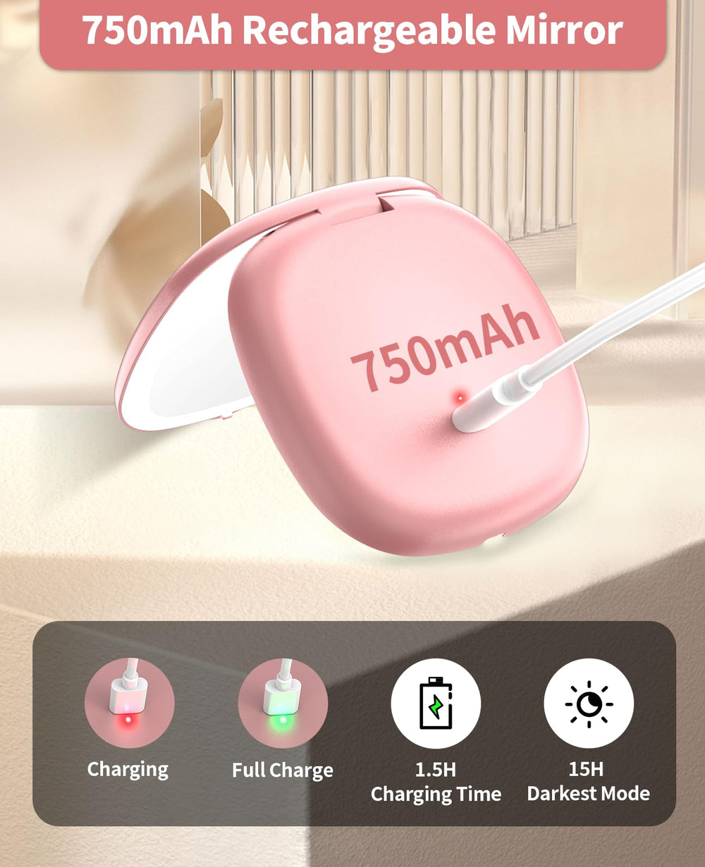 Miroir WOBSION avec 12 DEL par face pour un maquillage précis