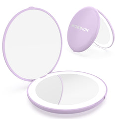 Miroir WOBSION compact de voyage 1x/10x, idéal pour maquillage précis en déplacement.
