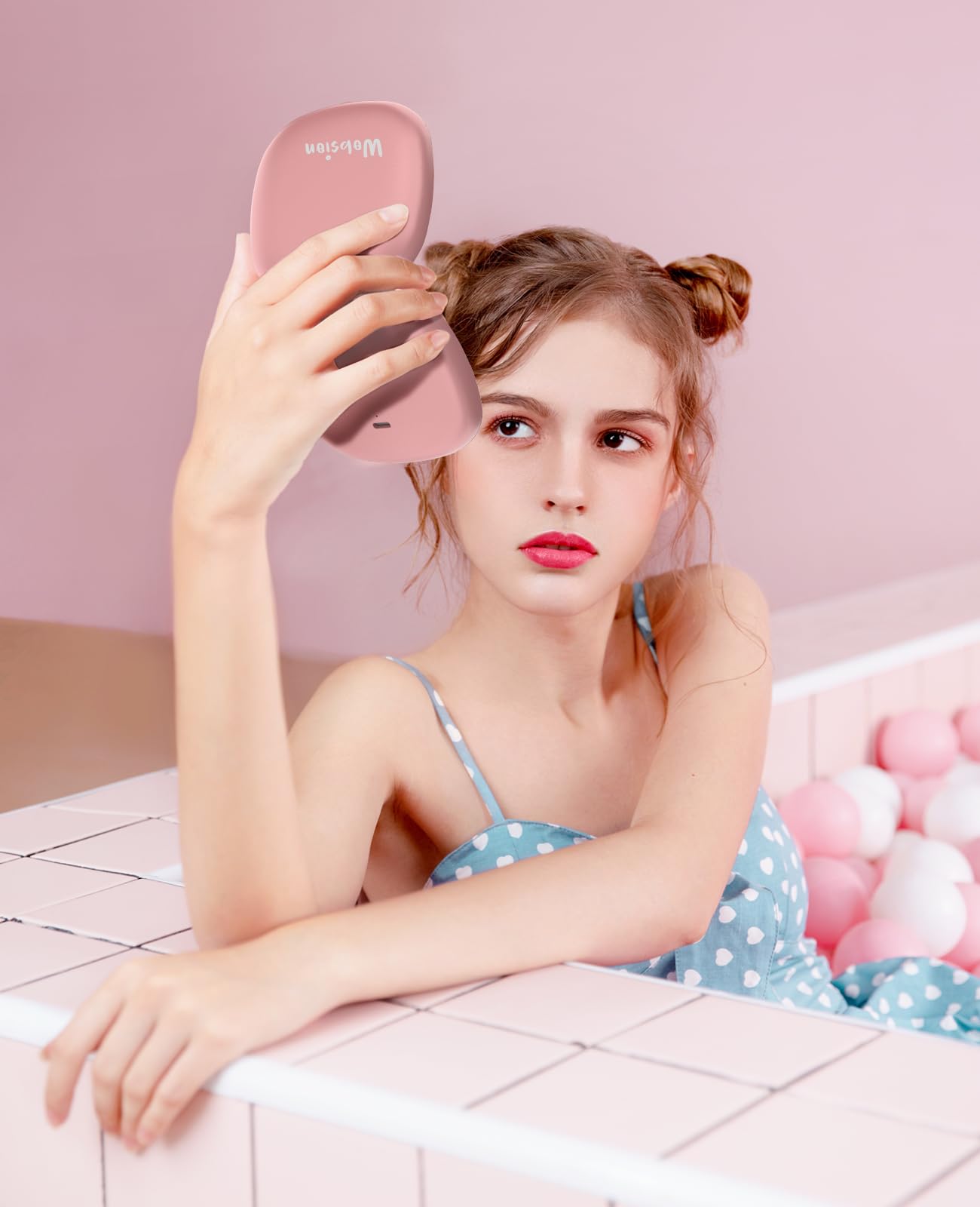 Miroir WOBSION rose doré, design chic et portable