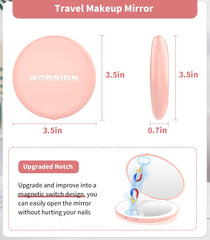 Miroir double face Wobsion, format portable pour sac.