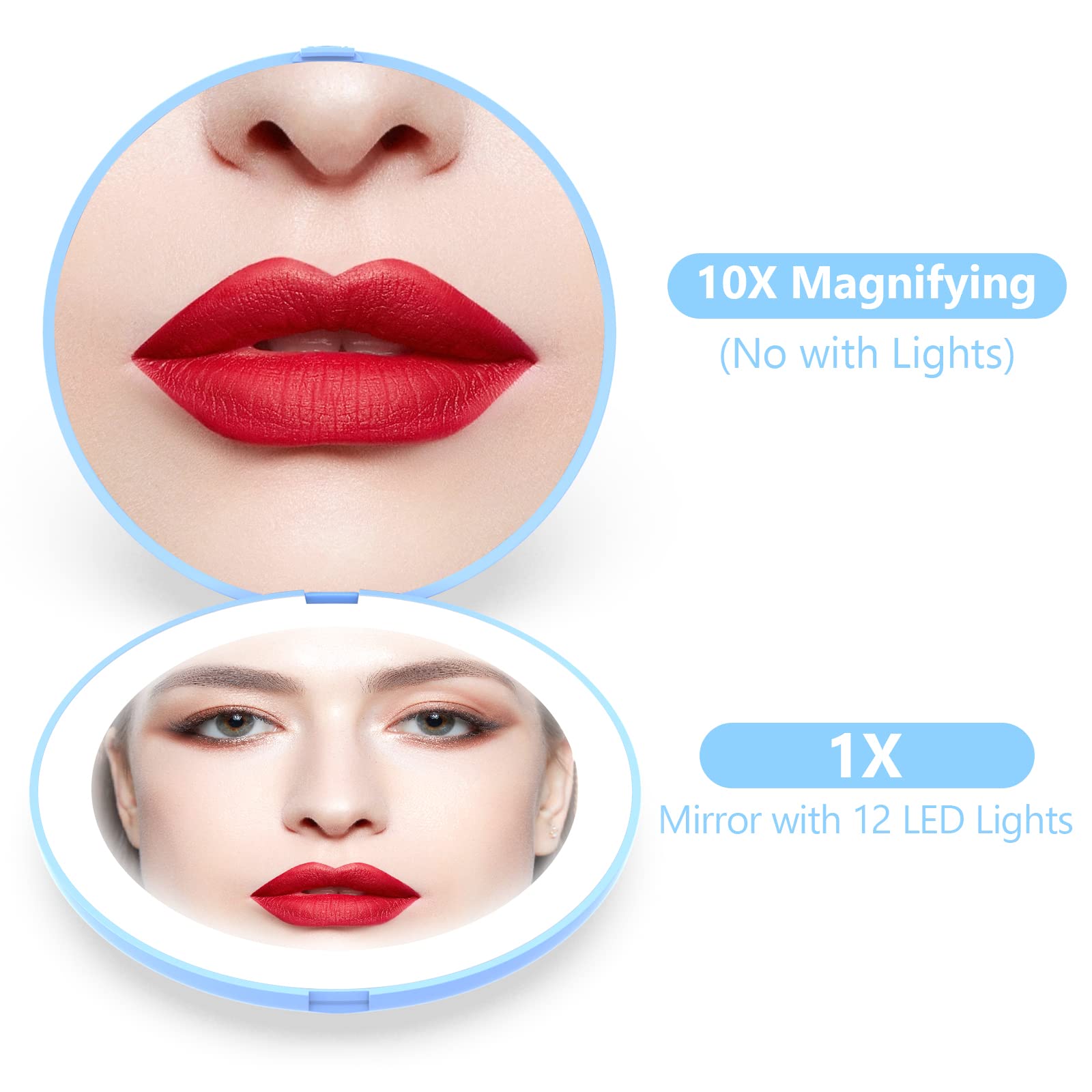 Miroir WOBSION double-face 1x et 10x, retouche rapide