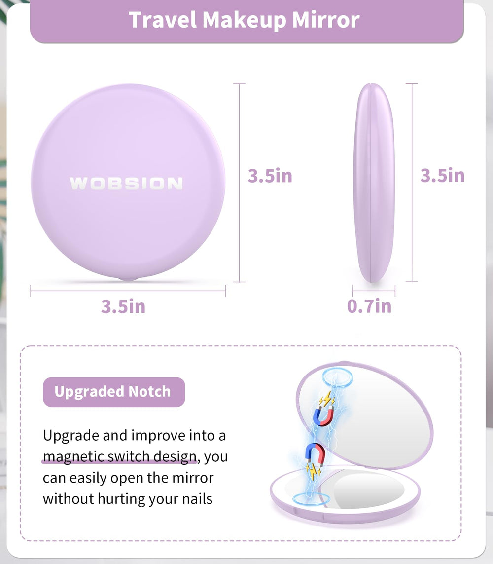 Ouverture magnétique du miroir WOBSION sans effort ni dommage d’ongles.