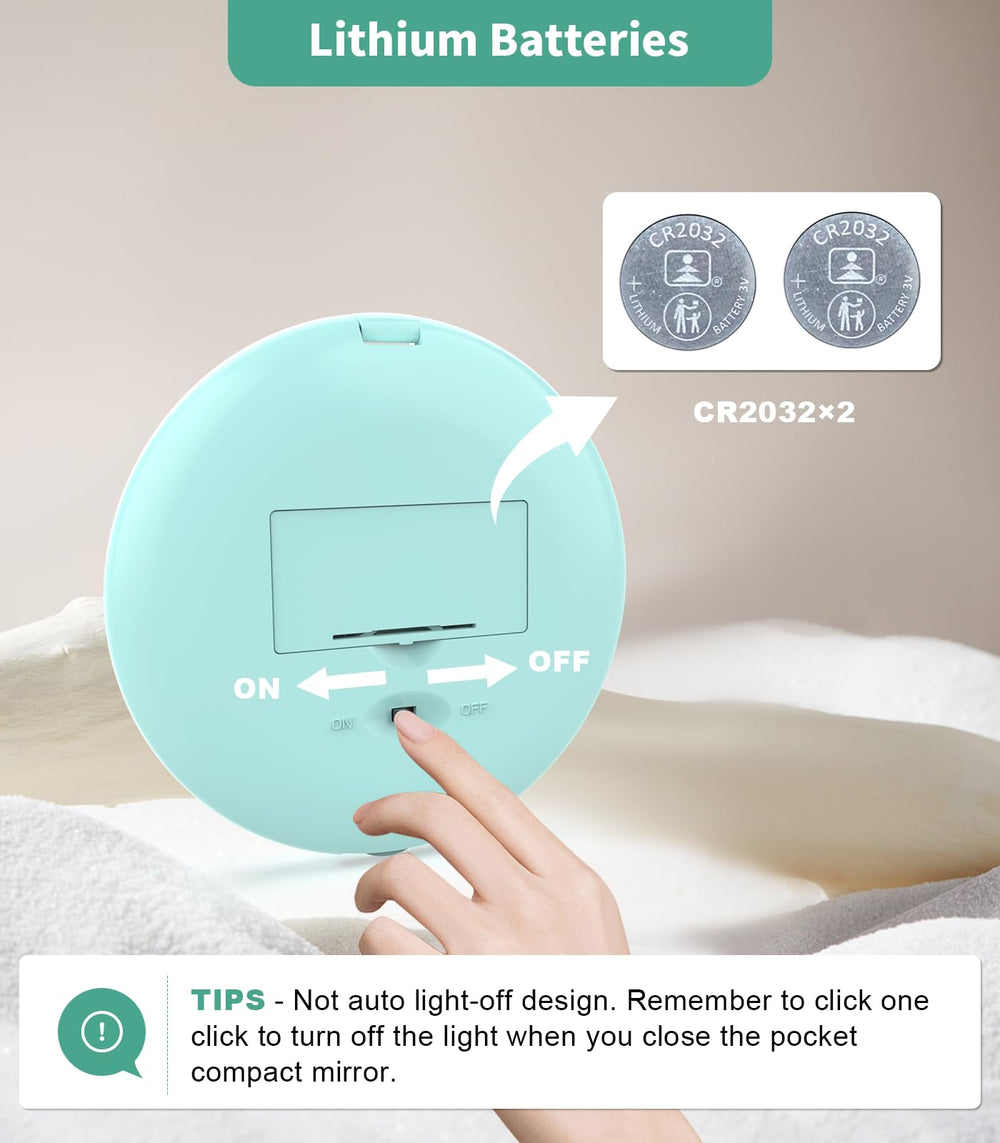 Miroir pliable et compact, pratique pour sac à main.