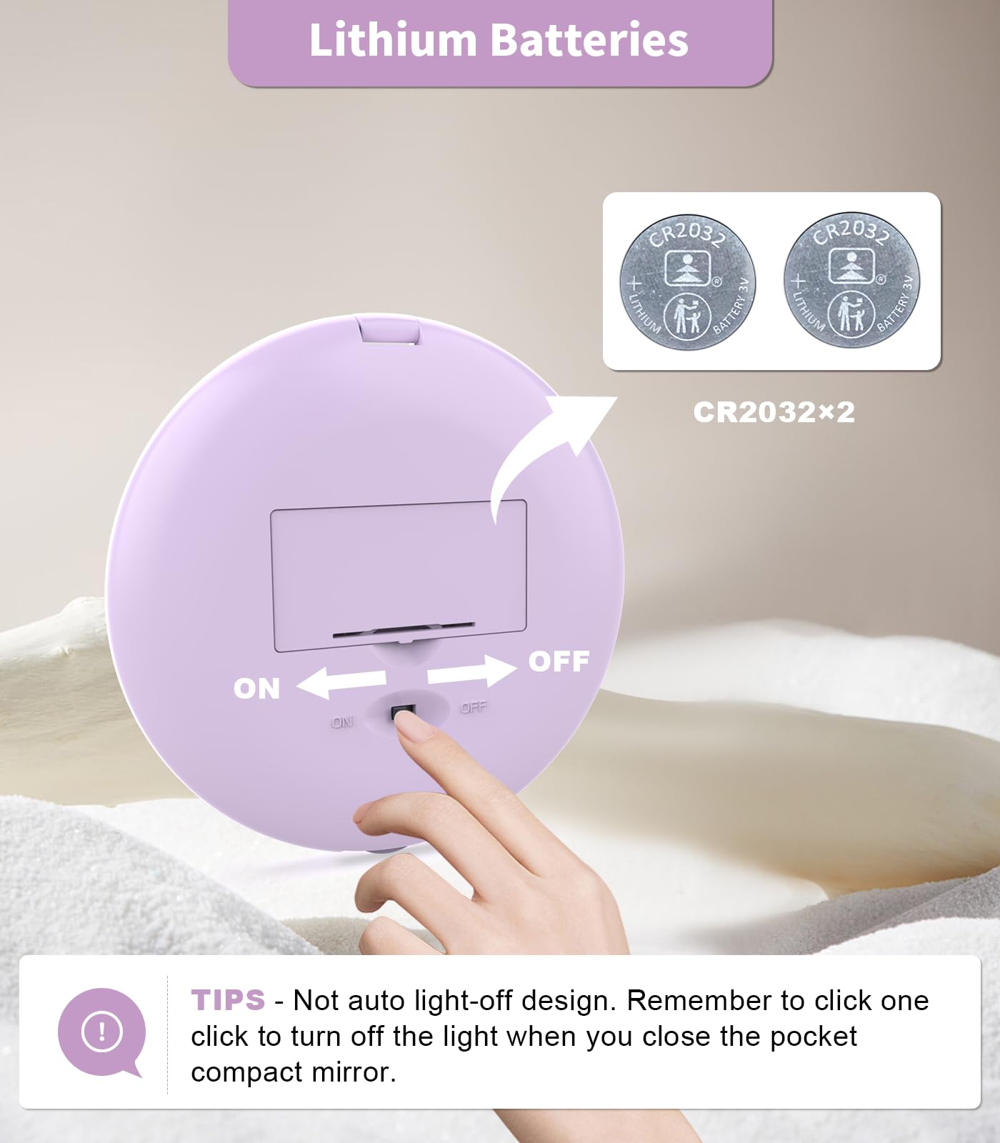 Miroir WOBSION portable à main, parfait pour les retouches nomades.