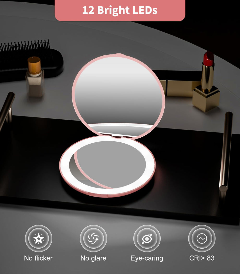 Miroir Wobsion couleur rose, look tendance et élégant.
