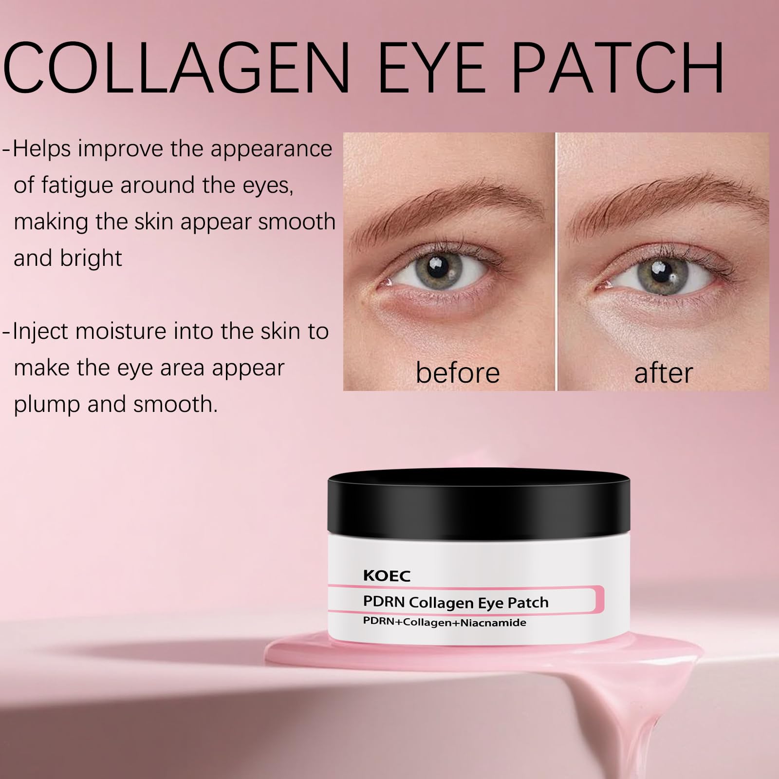 Patchs WOJJ à l’adénosine pour lisser la texture autour des yeux.