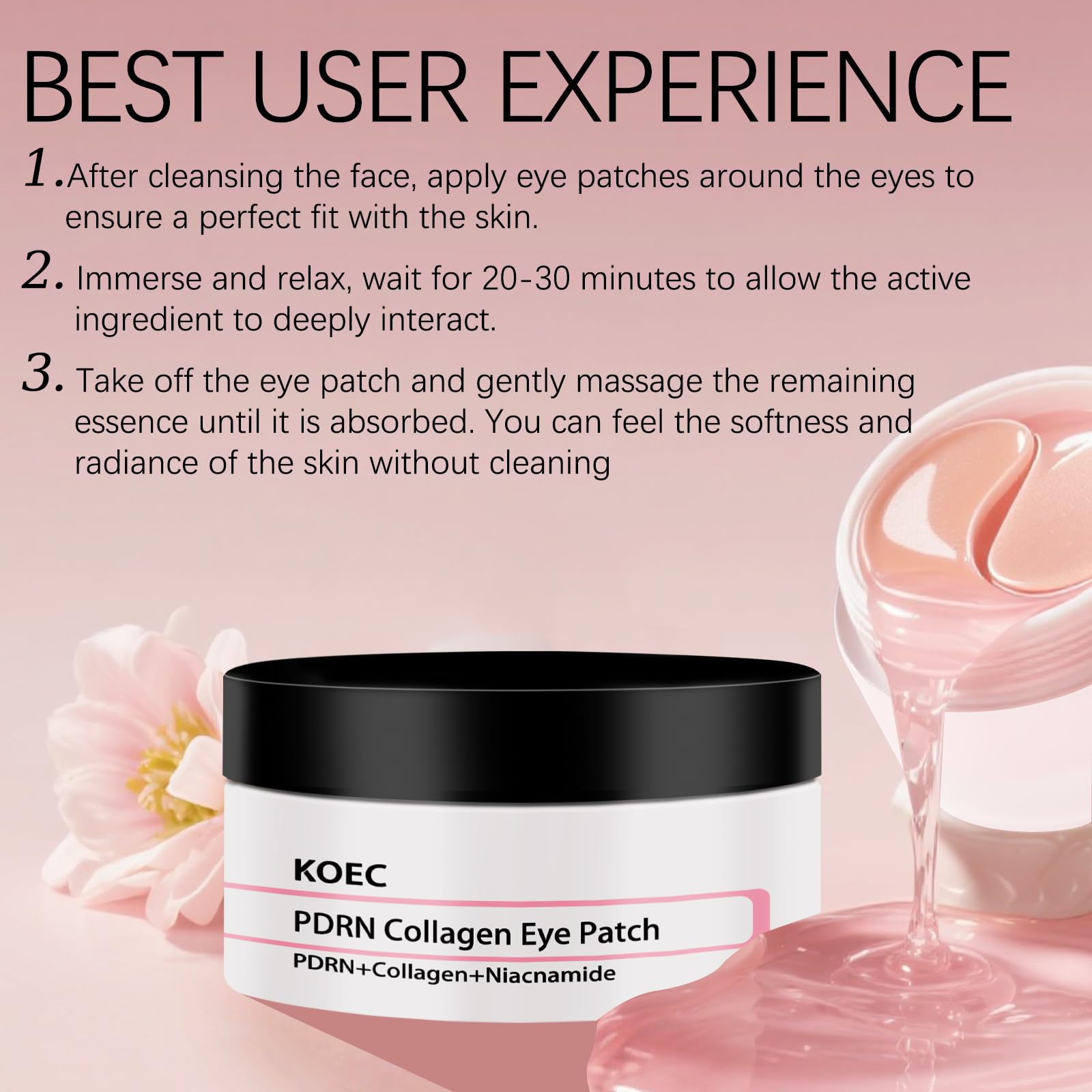 Patchs WOJJ à l’acide hyaluronique pour hydrater et lisser le contour des yeux.