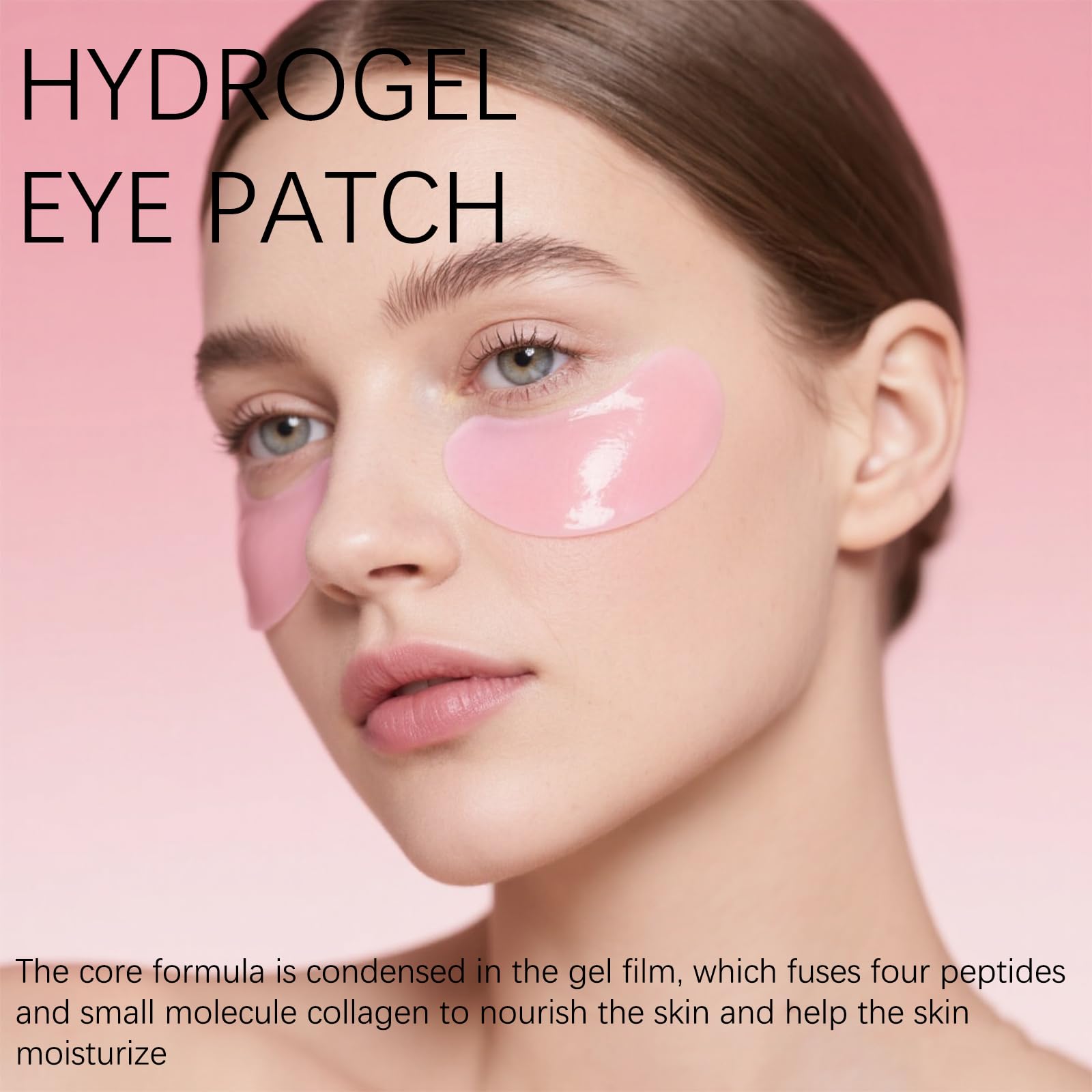 Patchs WOJJ hydrogel enrichis en peptides pour une peau autour des yeux souple.