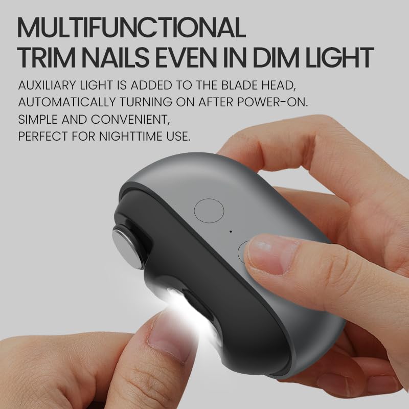 Sécurité renforcée du coupe-ongles électrique avec lame cachée et capuchon.