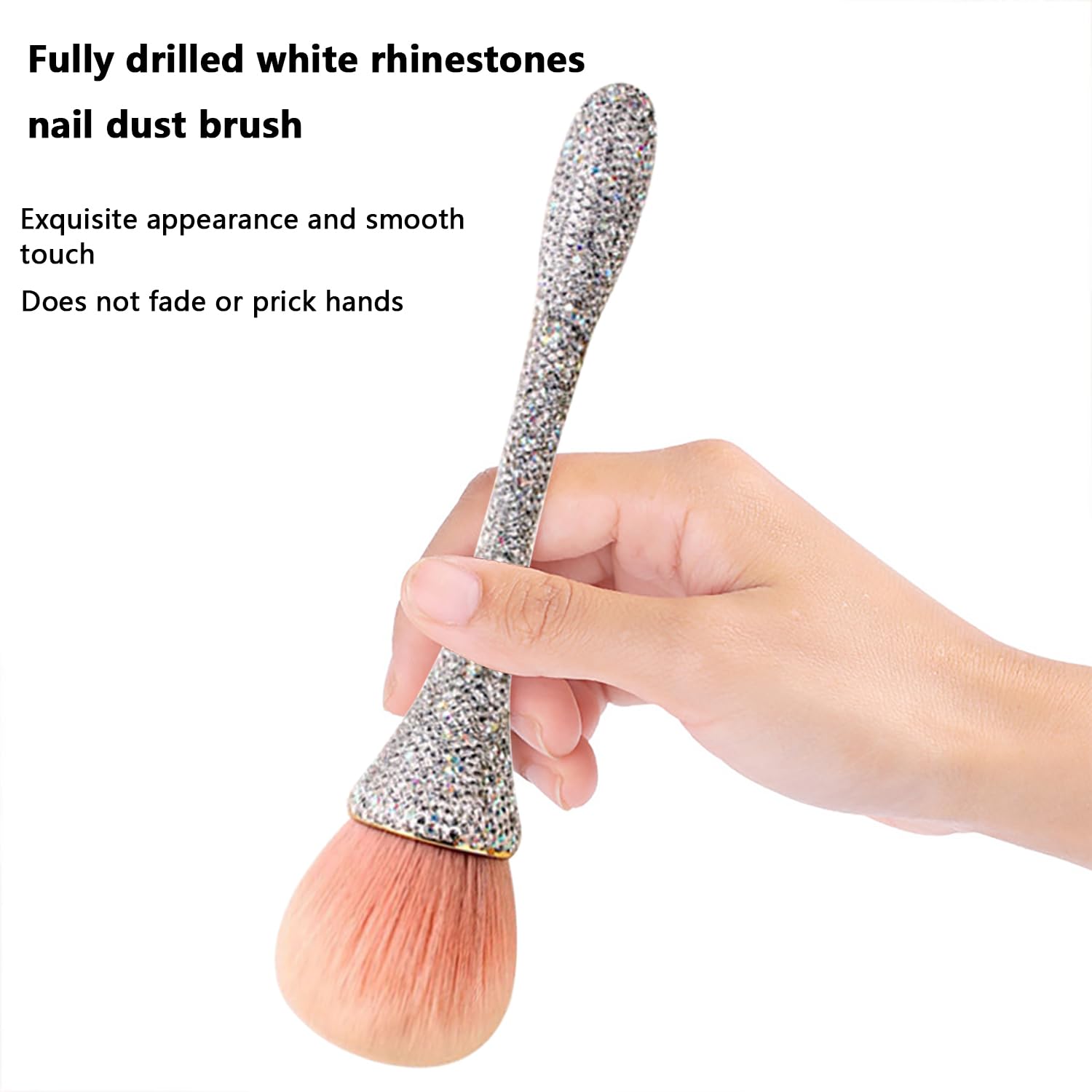 Brosse WOKOTO a poignée strass blancs fini manicure élégant