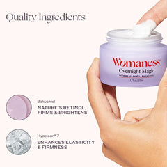 Womaness crème-visage jour anti-ride: éclat durable et douceur quotidienne.