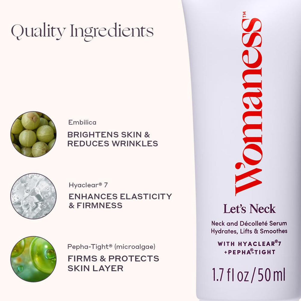 Texture légère et hydratante s’absorbe rapidement sur le cou.