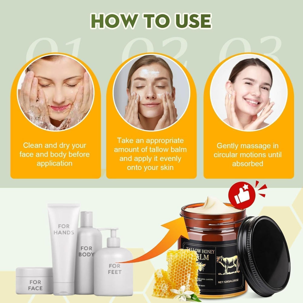 Soin tout-en-un visage et corps sans parfum de WOMEIKI au miel et cire.