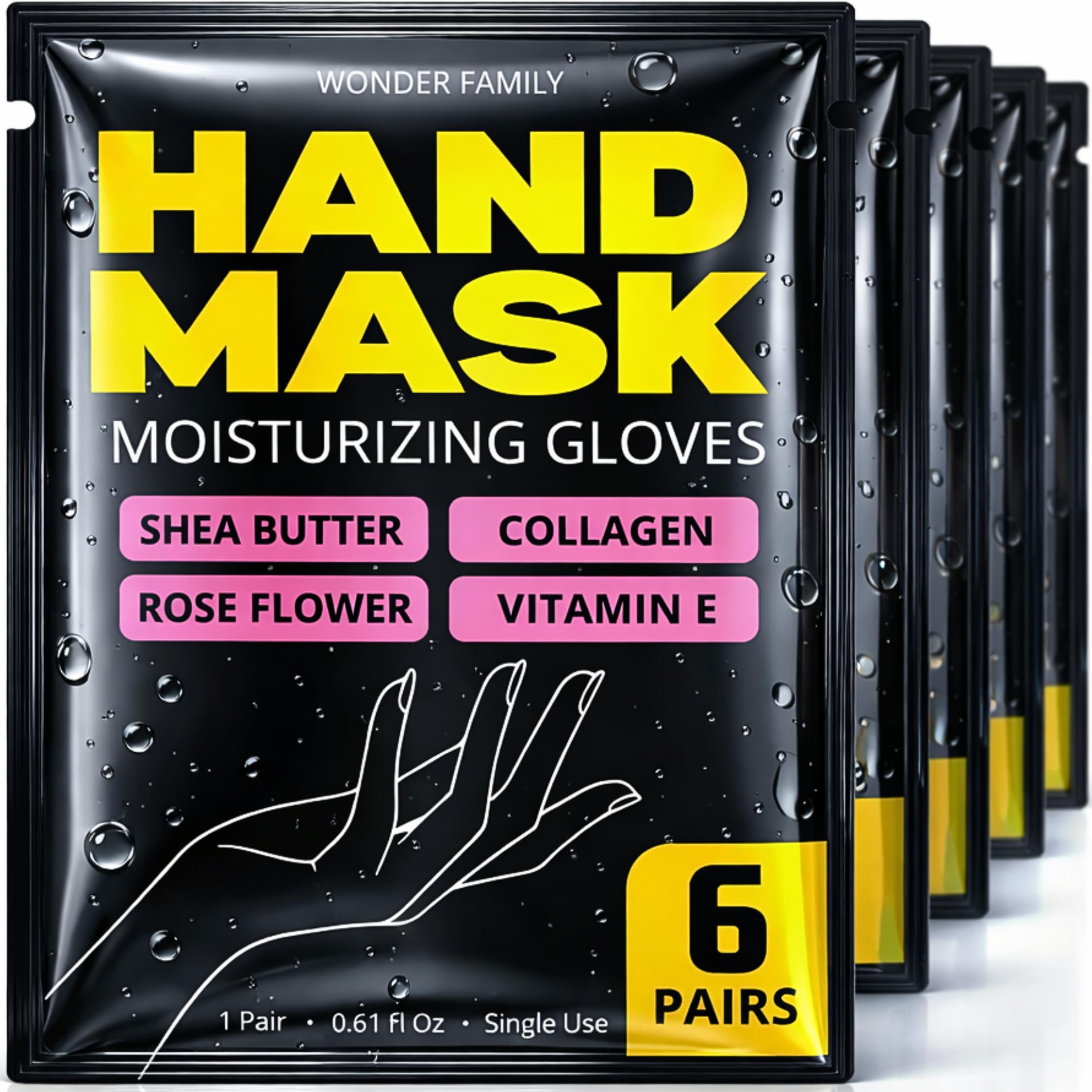 Wonder Family gants-mains-nuit-collagene : hydratation intensive pendant le sommeil.