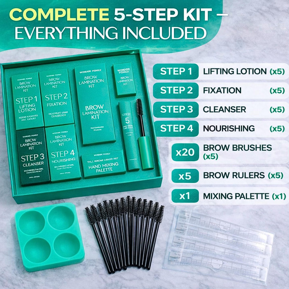Kit WONDER FAMILY – nettoyant doux préparant les sourcils.
