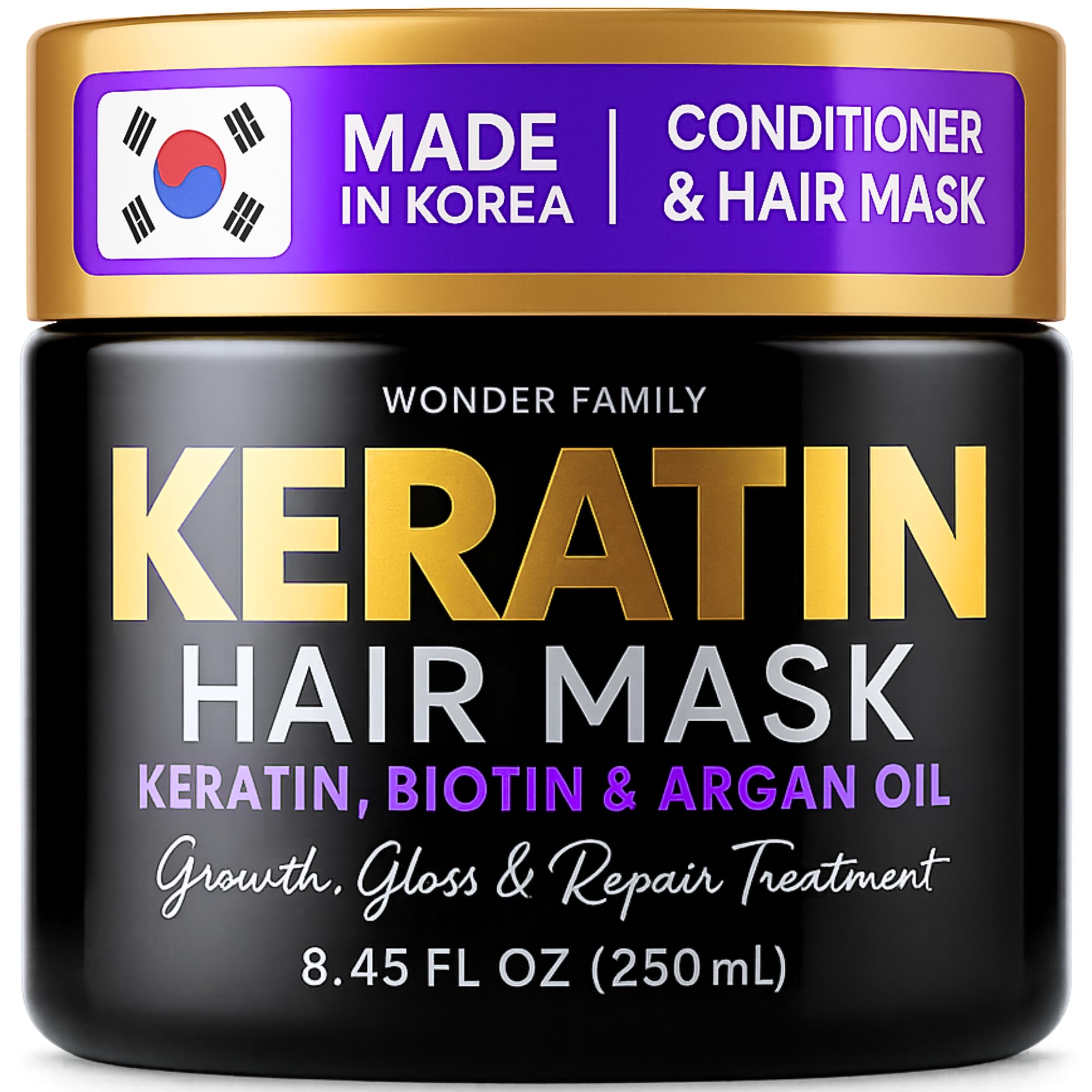 WONDER FAMILY masque kératine sur cheveux endommagés, brillance et réparation