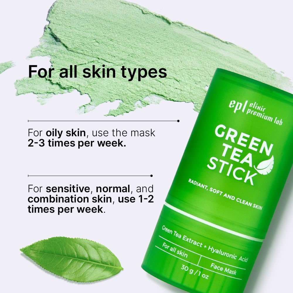 WONDER FAMILY Masque thé vert bâton riche en antioxydants pour le teint