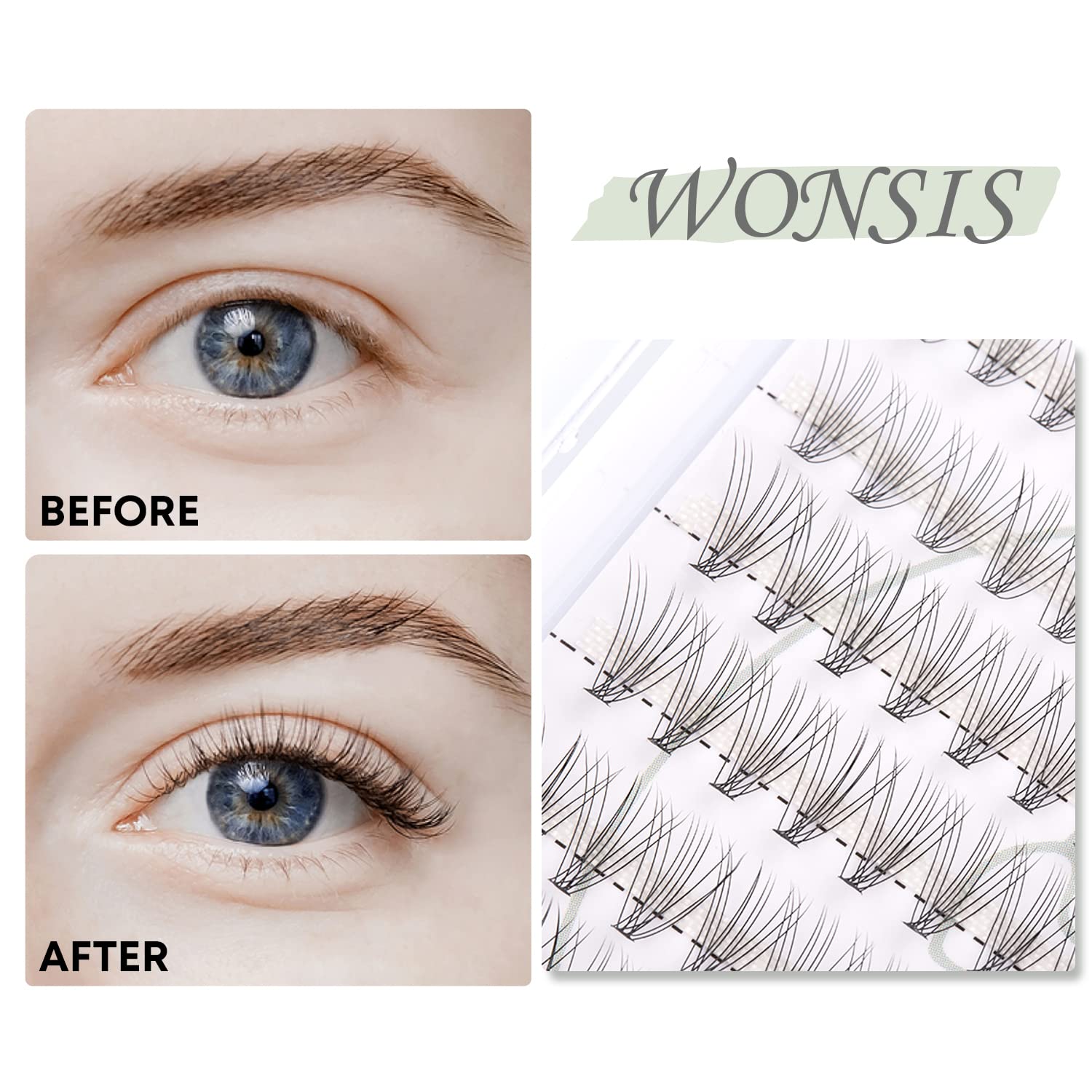 WONSIS cils longueurs variées 8-12mm pour divers styles