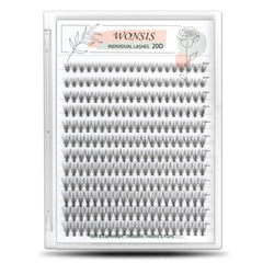 WONSIS clusters de cils 240 pièces pour poses rapides et naturelles.