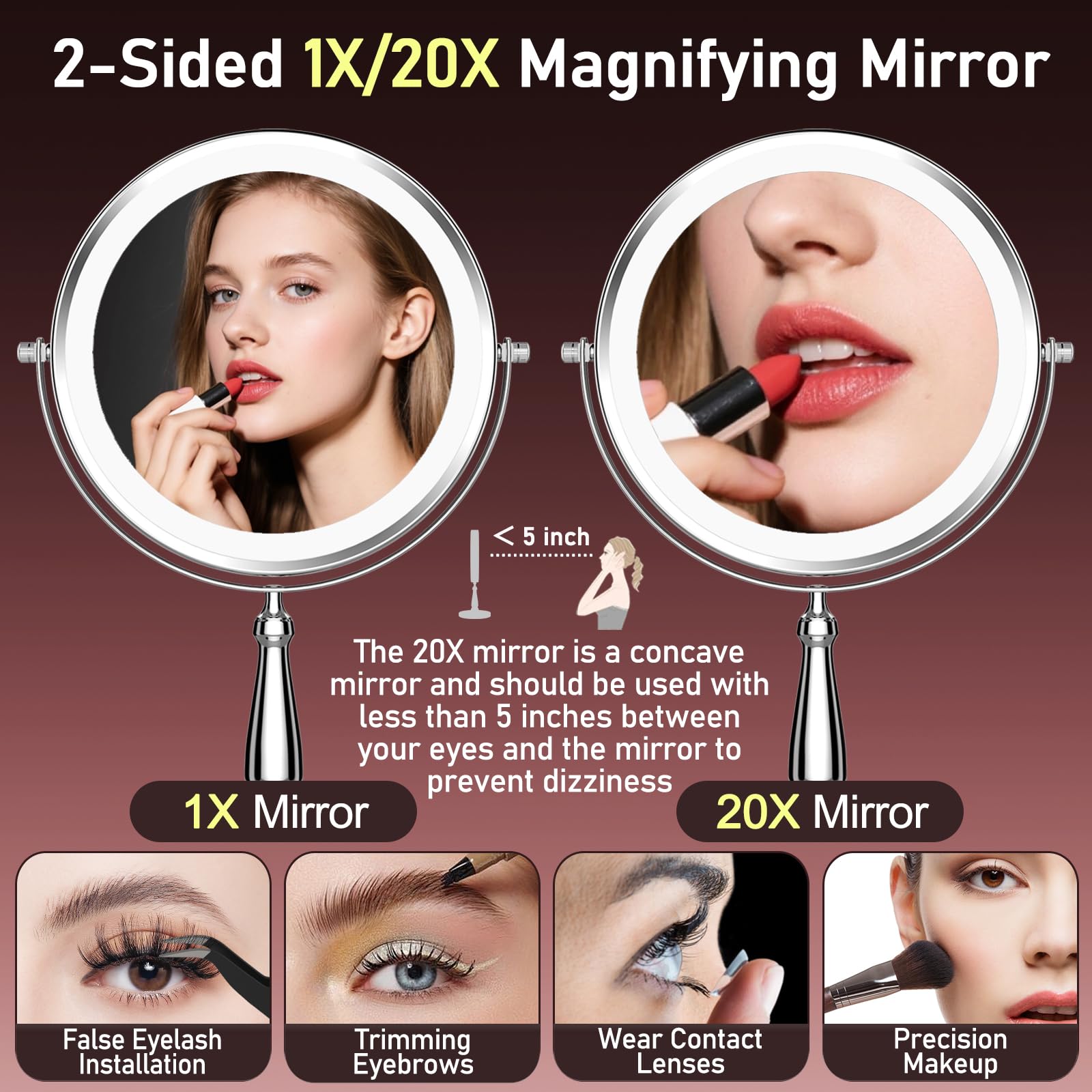Woocica éclairage tri couleurs pour tout type de maquillage