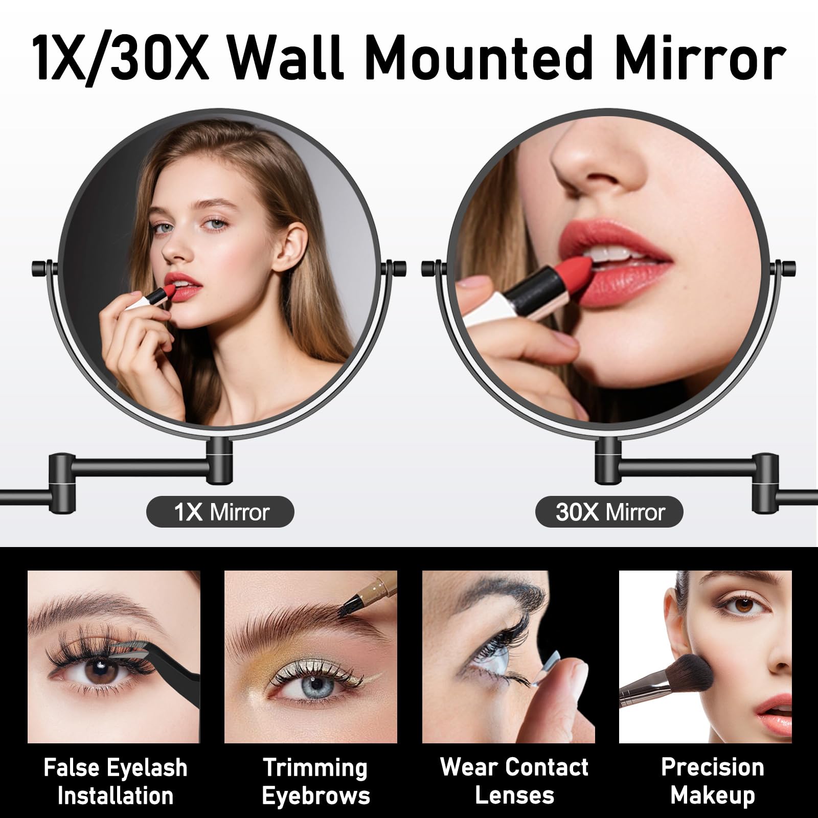 Miroir WOOCICA 8 pouces grand angle offre une vue d’ensemble claire