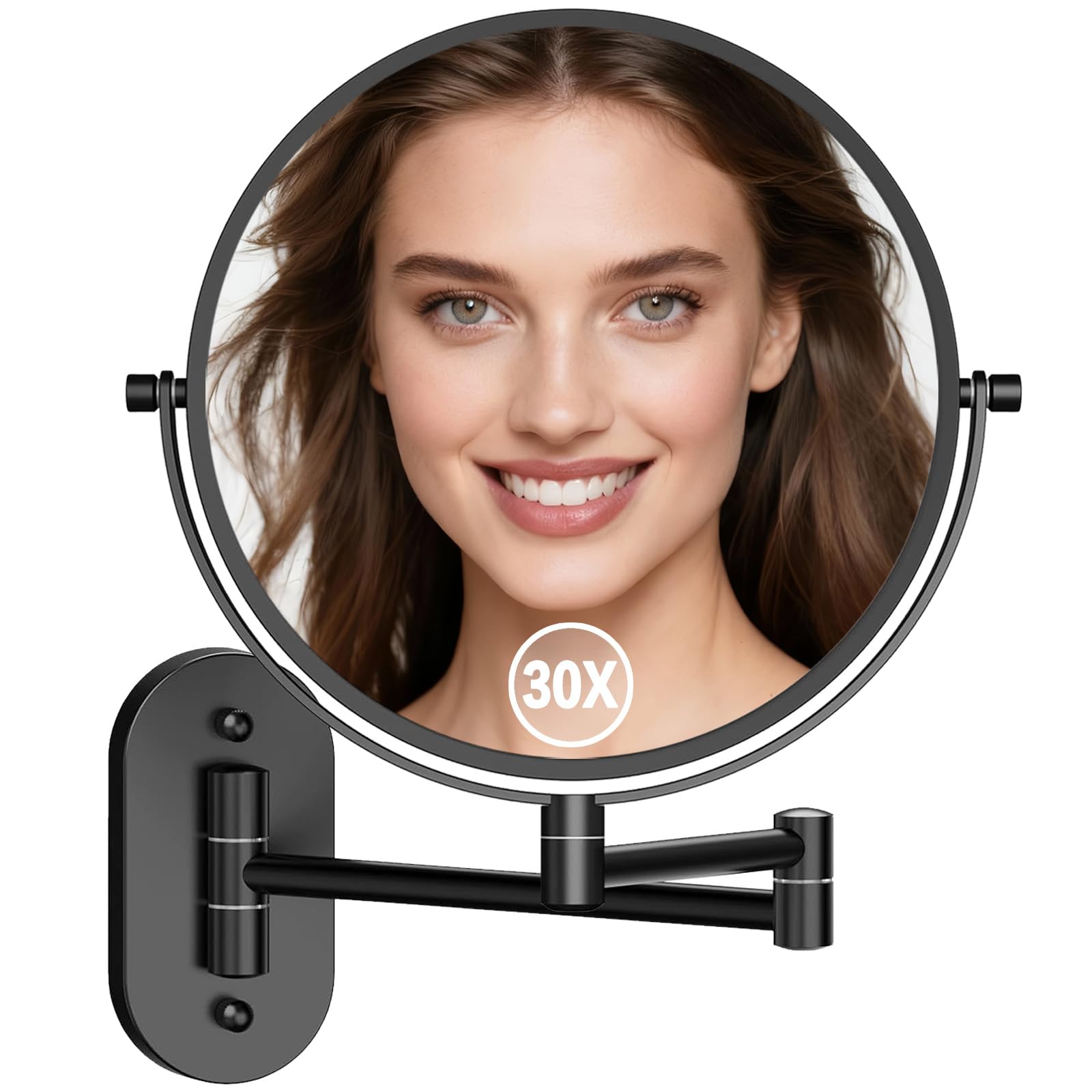 Miroir WOOCICA double-face 1x et 30x pour maquillage précis et soins quotidiens