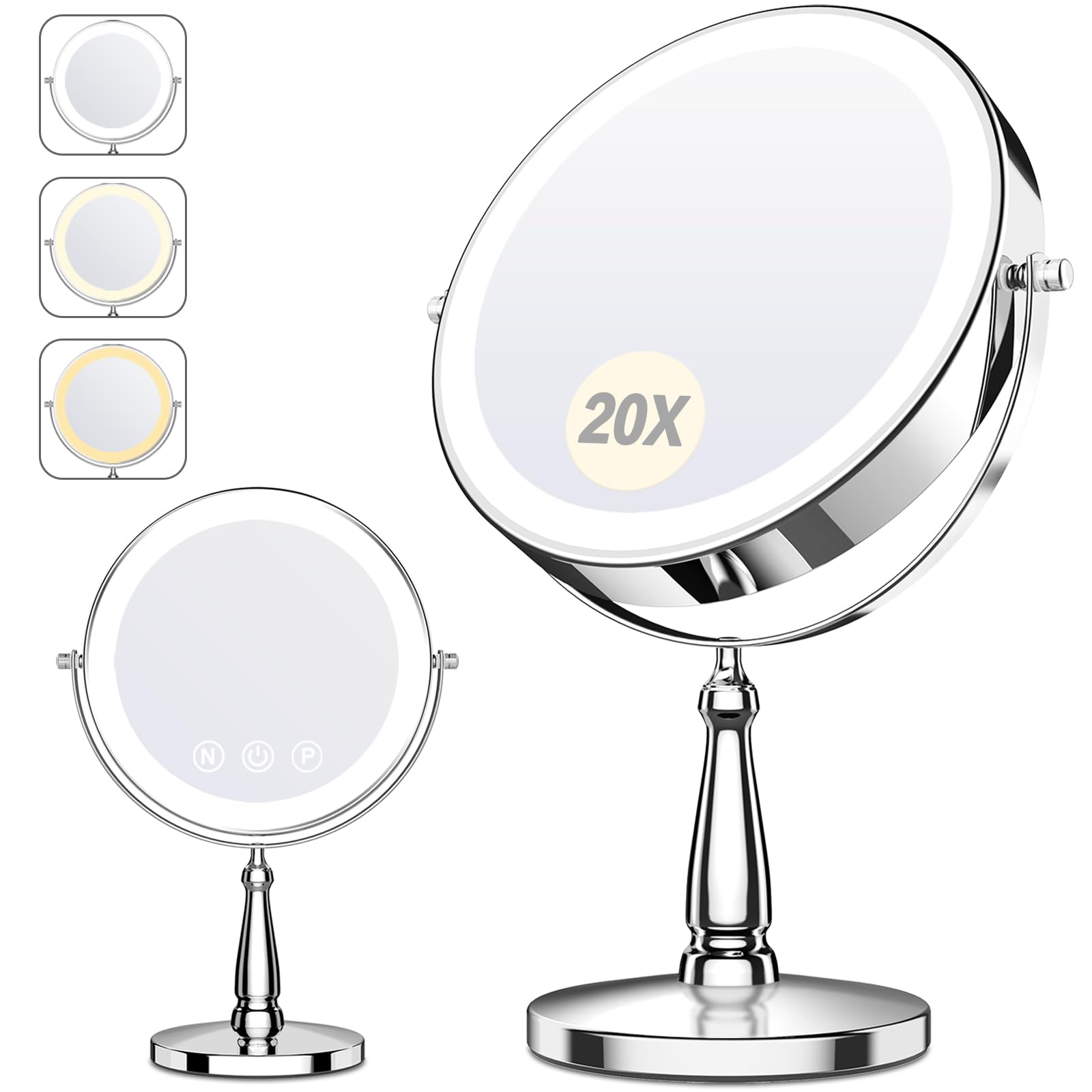 Woocica miroir maquillage lumineux de 9 pouces offre un reflet clair et pratique