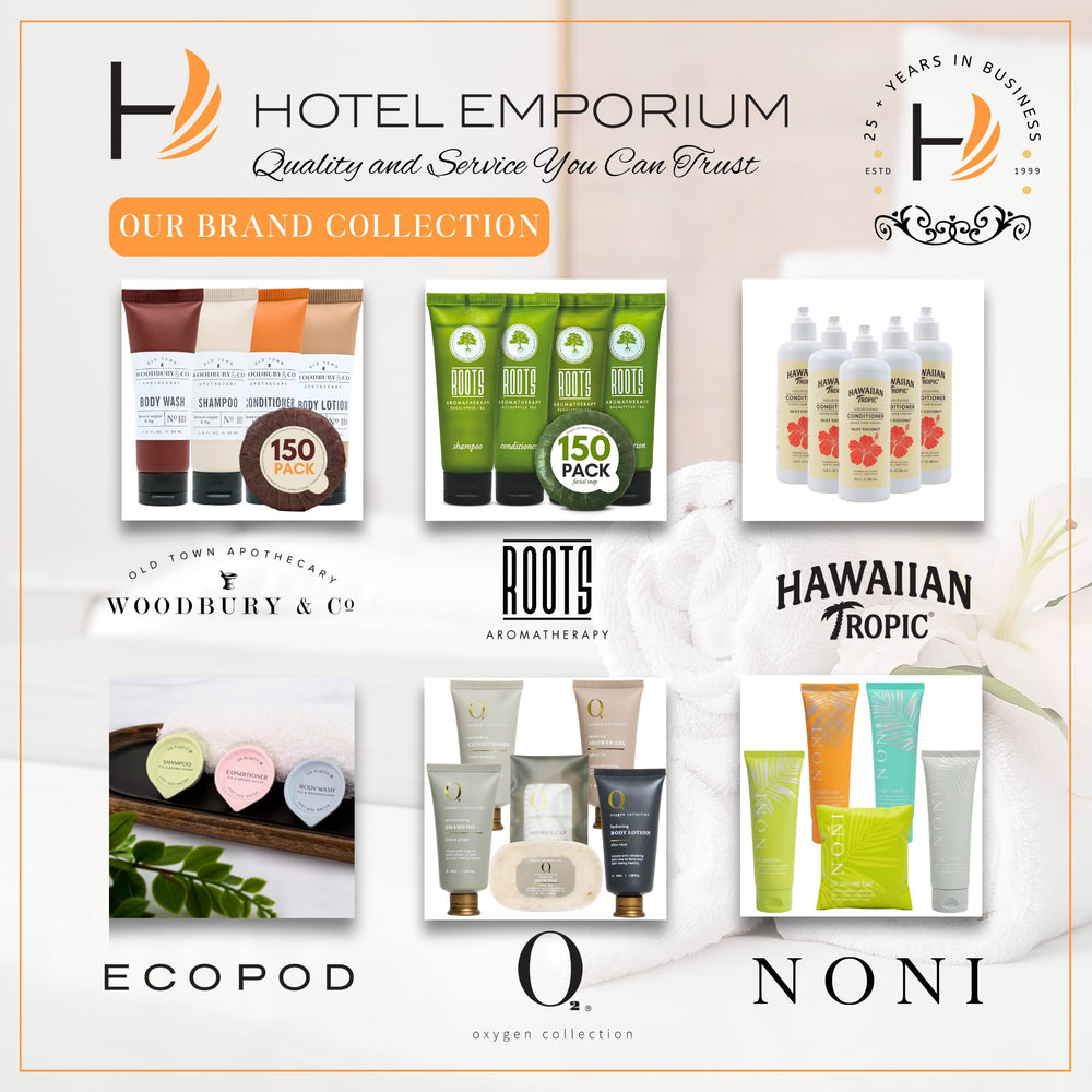 Woodbury & Co kit toiletries hotel bulk, solution pratique pour chambres