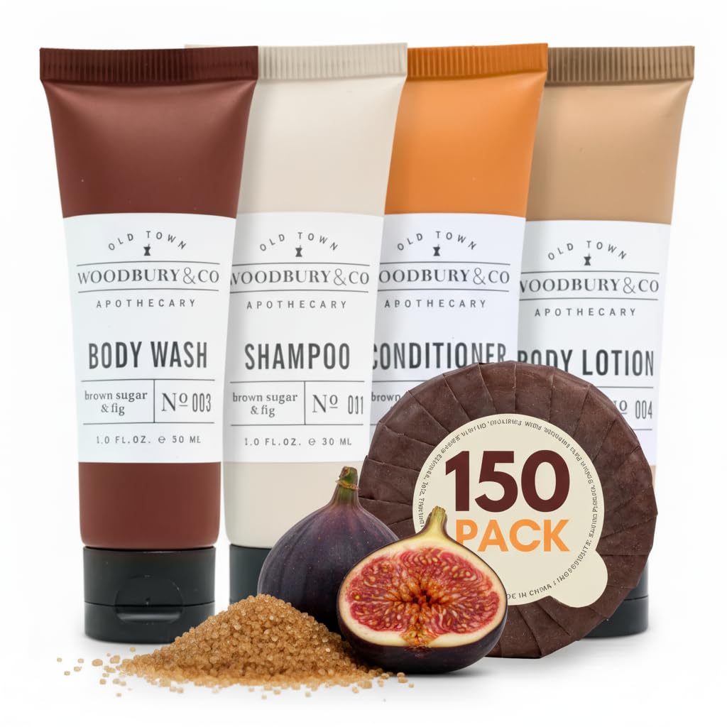 Woodbury & Co shampoing-tubes-format-voyage, soin capillaire premium en chambre d'hôtel