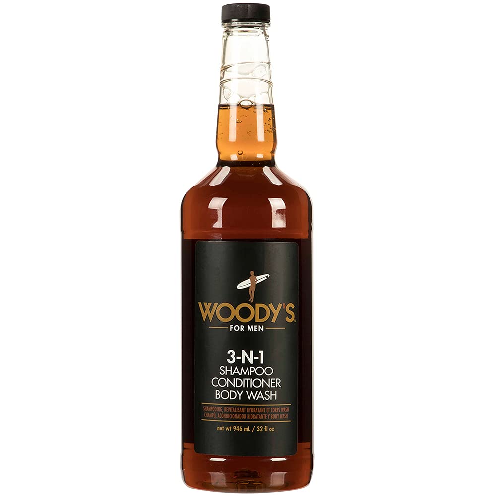 Woody's 3-en-1 bouteille pompe, pratique et polyvalente pour l'hygiène quotidienne.