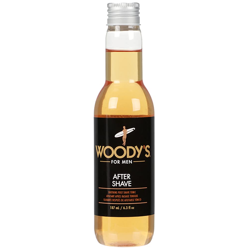 Woody's Aftershave Tonique, bouteille rafraîchissante, apaise la peau après rasage