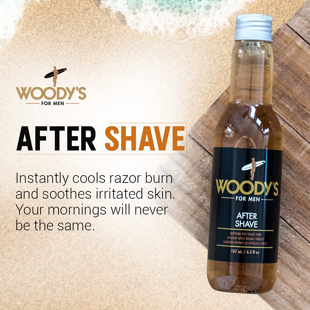 Woody's Aftershave Tonique — ingrédients Aloe Vera Calendula Camomille pour hydrater et apaiser