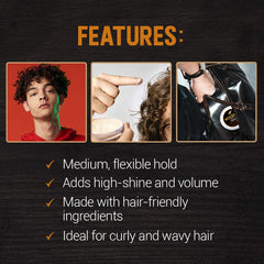 Woody's Crème coiffante: définition et volume pour une coiffure naturelle.