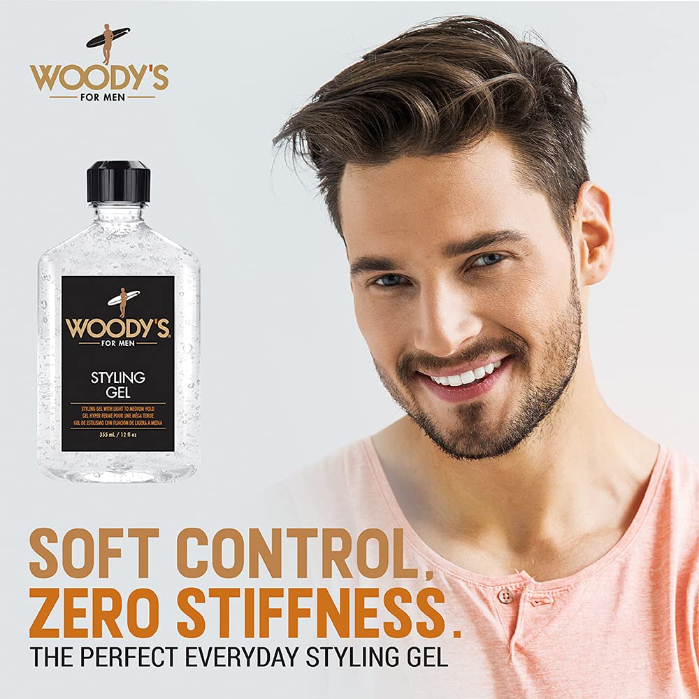 Woody's Gel Coiffant – finition naturelle sans croquant.