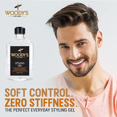 Woody's Gel Coiffant – finition naturelle sans croquant.