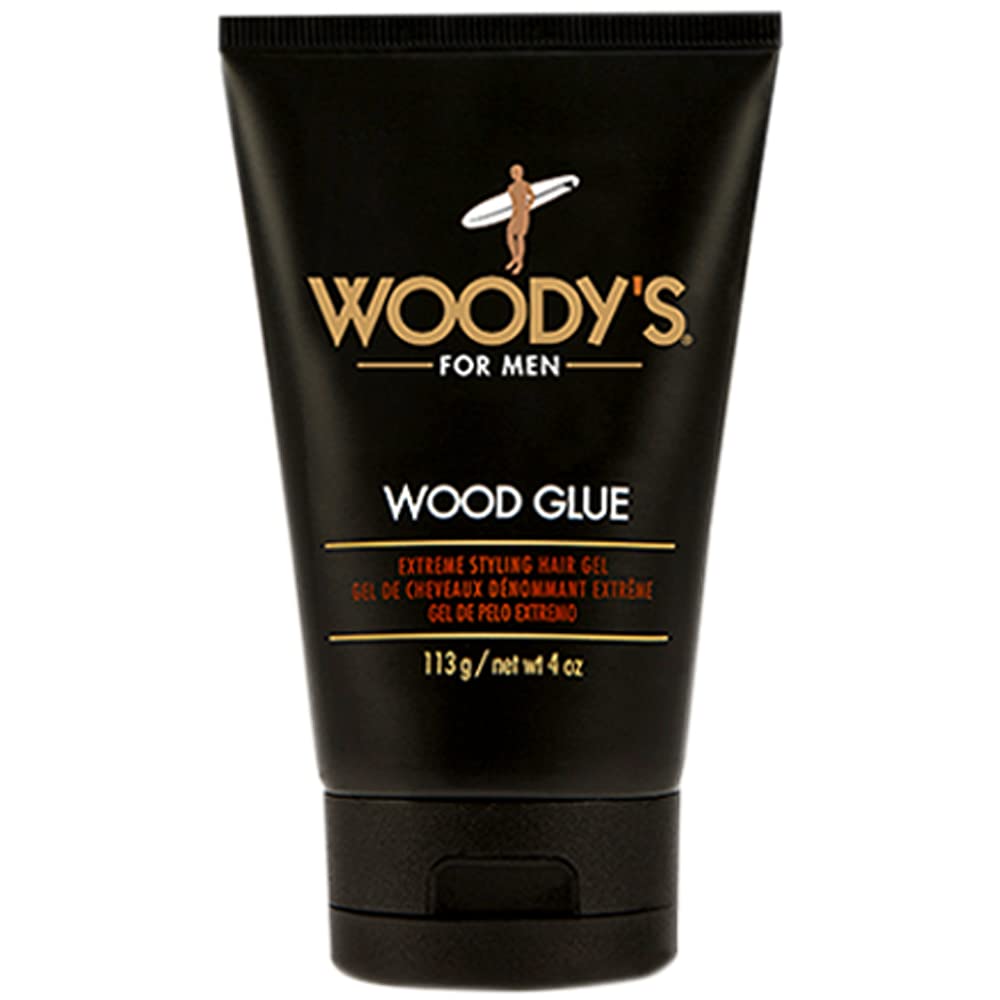 Woody's gel-coiffant: bouteille visible offrant un maintien extrême sans flocage.