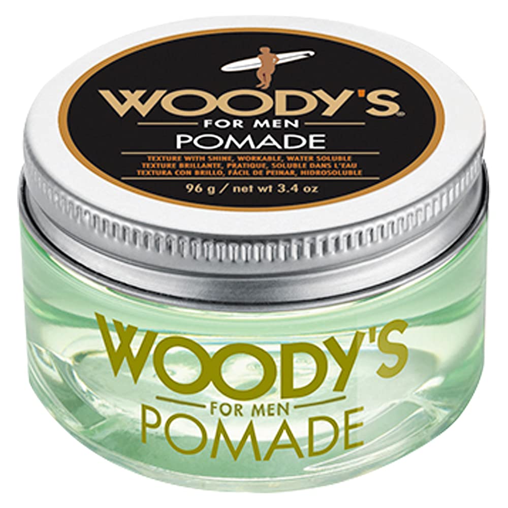 Pommade d'argile Woody's, bouteille à finition mate, tenue naturelle sans résidu.