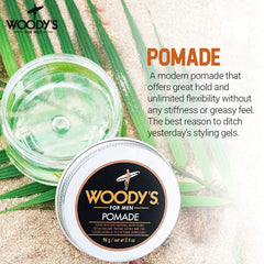Texture riche de la pommade Woody's avec finition mate.