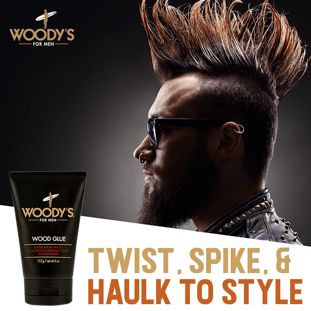 Close-up texture of Woody's gel highlighting pliable hold for effortless styling.