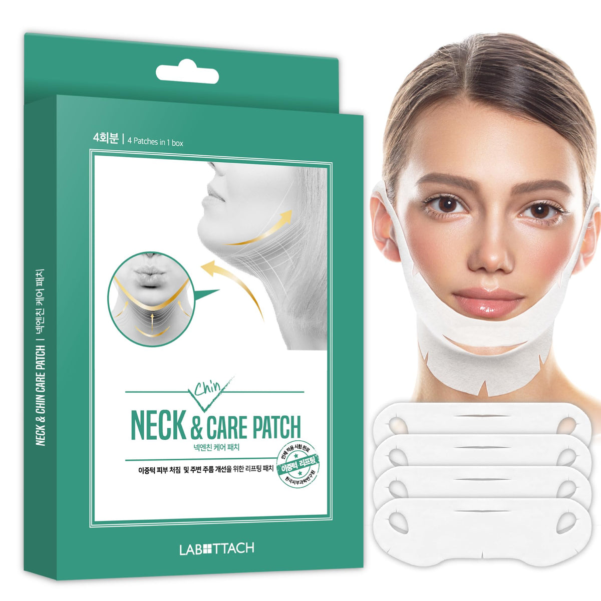 Patch menton Wooshin Labottach V Line, lifting nocturne et hydratation.