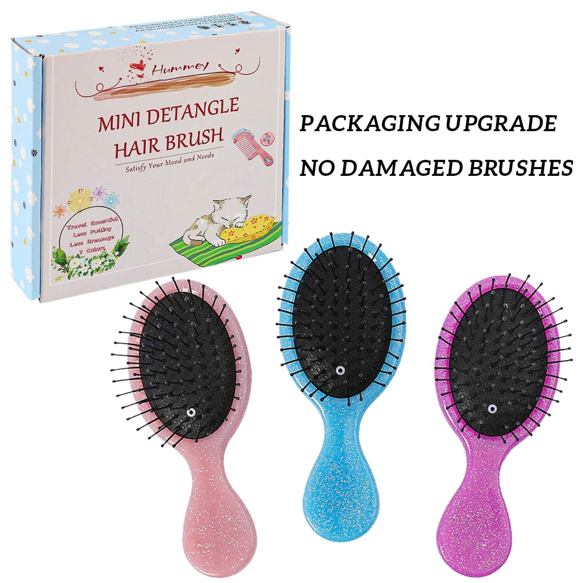 Brosse démêlante Woplagyreat pour cheveux mouillés ou secs, polyvalente.